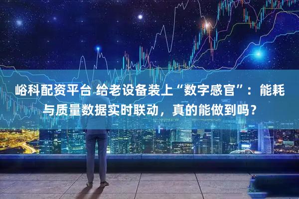 峪科配资平台 给老设备装上“数字感官”：能耗与质量数据实时联动，真的能做到吗？